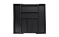 relaxdays | Besteckkasten ausziehbar | Schwarz