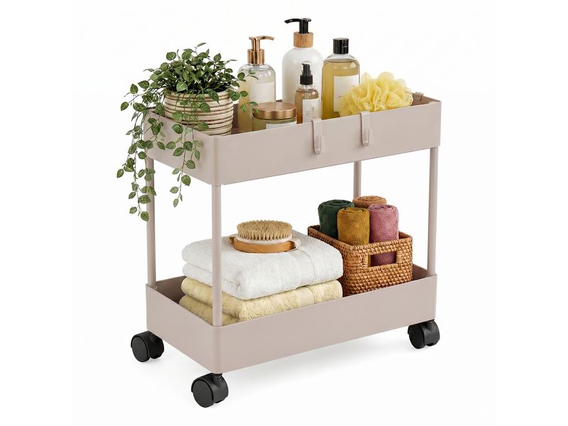 relaxdays | Rollwagen mit 2 Ebenen | Beige