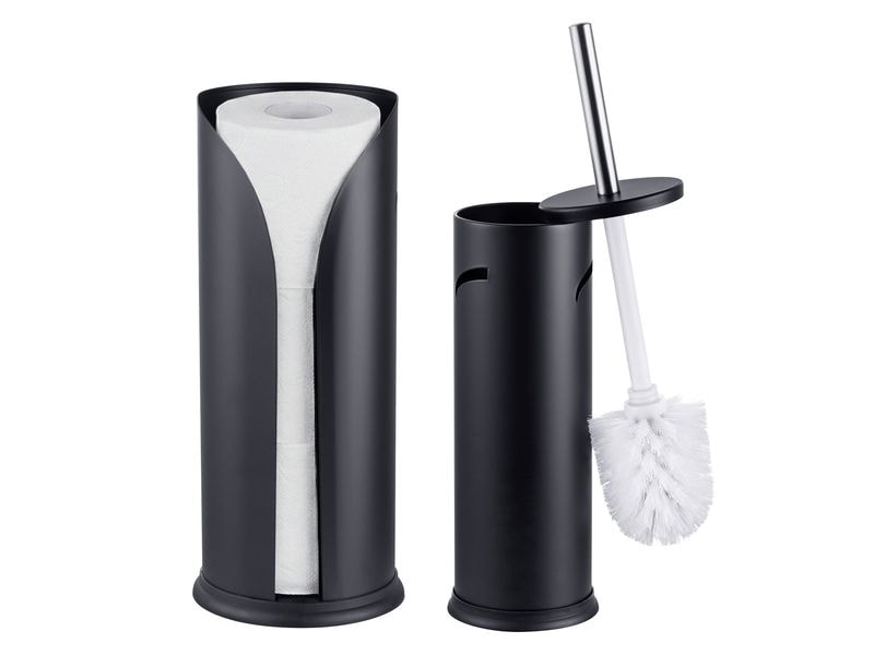 relaxdays | Wc-Rolllenhalter-Set | Schwarz