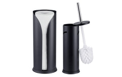 relaxdays | Wc-Rolllenhalter-Set | Schwarz