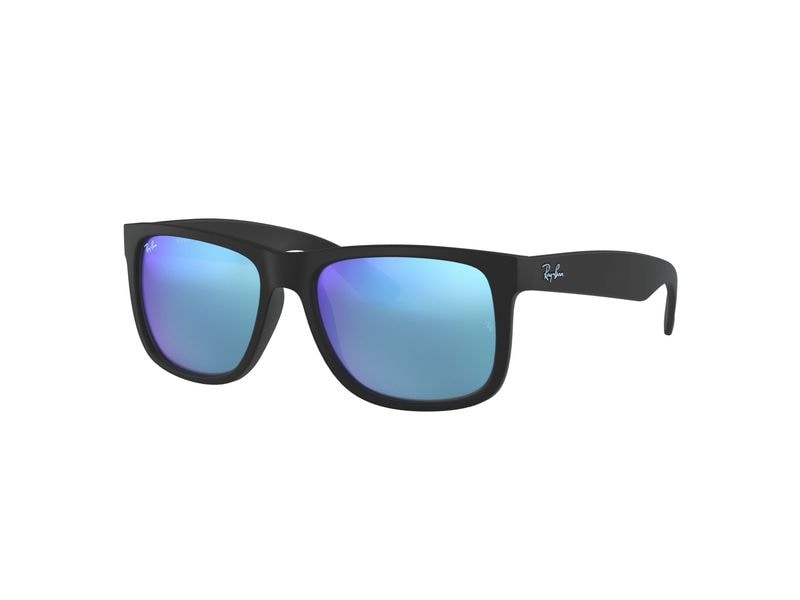 Ray-Ban | JUSTIN RUBBER BLACK | Sonnenbrille, Lens BLUE FLASH