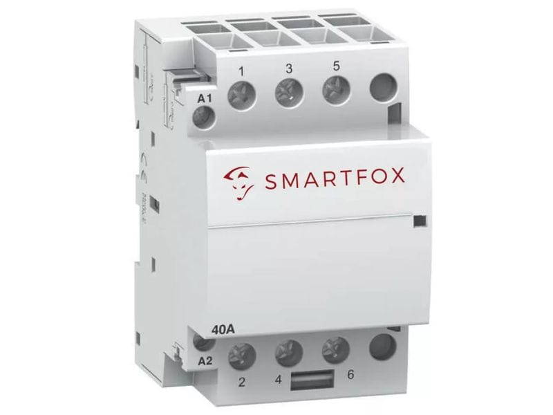 SMARTFOX | Schütz für Ladestation 1ph/3ph-Umschaltung | 40A, 3x Schliesser,Spule 230VAC, 3TE