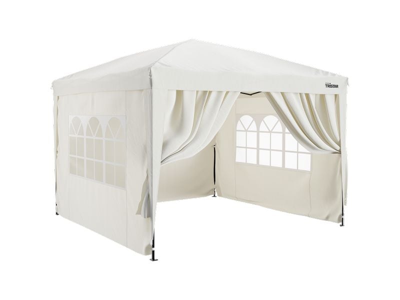 Tristar | Pavillon 3 x 3 Meter | abnehmbare Seitenwänden,Beige