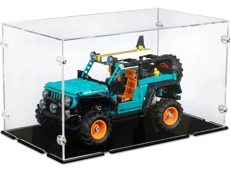 iDisplayit | Acryl-Display LEGO 42227 Jeep Wrangeler | Mit schwarzem Boden