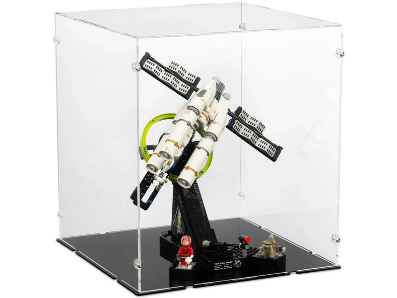 iDisplayit | Acryl-Display LEGO 11389 Der Astronaut | Mit Kurbelöffnung und schwarzem Boden