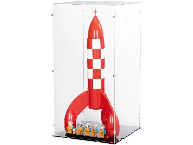 iDisplayit | Acryl-Display LEGO 21367 Die Mondrakete | Mit schwarzem Boden