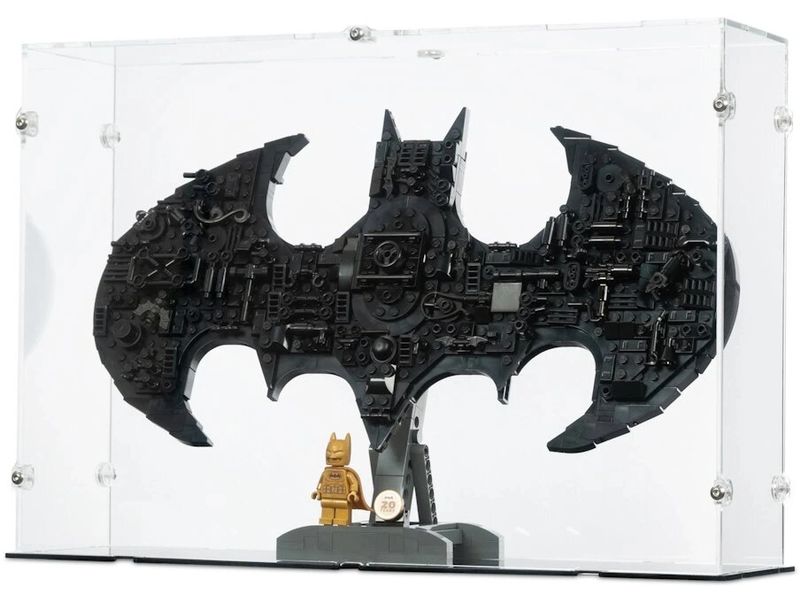 iDisplayit | Acryl-Display LEGO 76330 Batman Logo | Mit schwarzem Boden