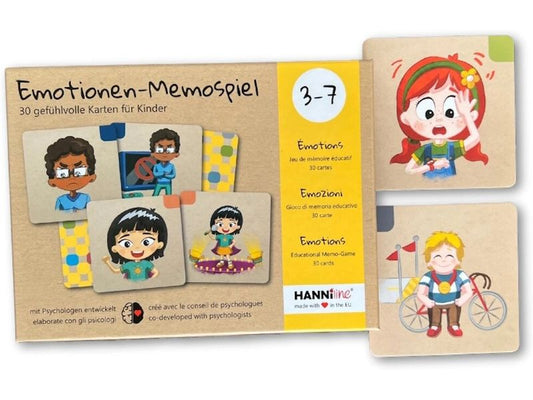 Hanniline | Emotionen-Memo-Spiel für Kinder | 3 - 7 Jahren