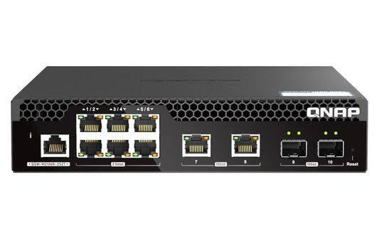 QNAP | QSW-M2106R-2S2T, Web Managed Switch | 6 x 2.5GbE RJ45, 2 x 10GbE RJ45, 2 x SFP+