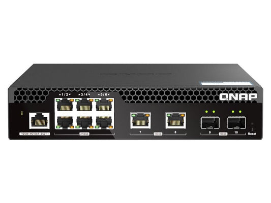QNAP | QSW-M2106R-2S2T, Web Managed Switch | 6 x 2.5GbE RJ45, 2 x 10GbE RJ45, 2 x SFP+