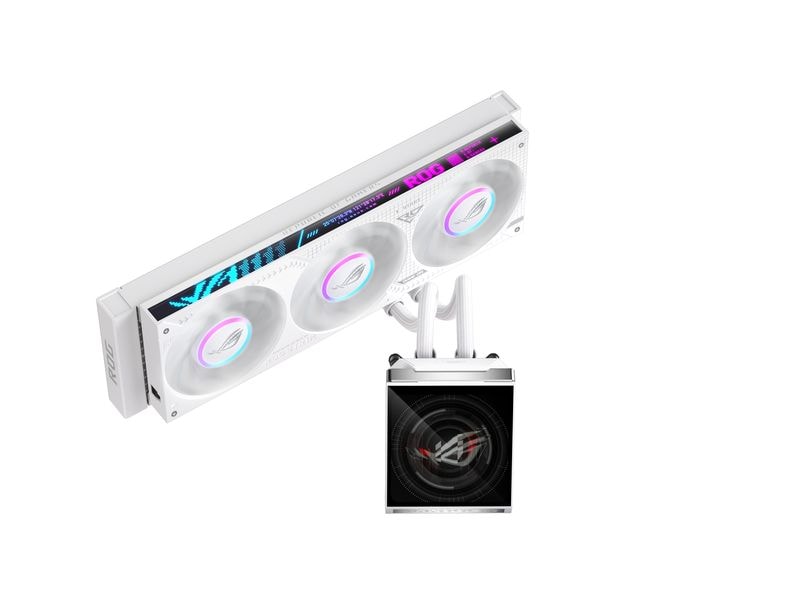 ASUS | ROG STRIX SLC IV 360 ARGB LCD WHT | Liquid CPU Cooler, IPS LCD, 3x120mm ARGB