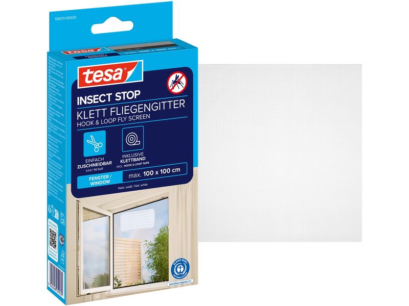 tesa | Insect Stop Fliegengitter | Standard Fenster, 1m x 1m