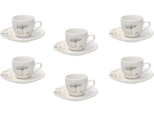 Tognana | Espressotassen-Set Poesia | 6 Stück, 80 ml, Weiss
