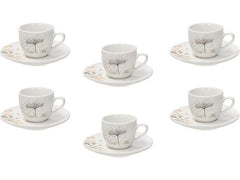 Tognana | Espressotassen-Set Poesia | 6 Stück, 80 ml, Weiss