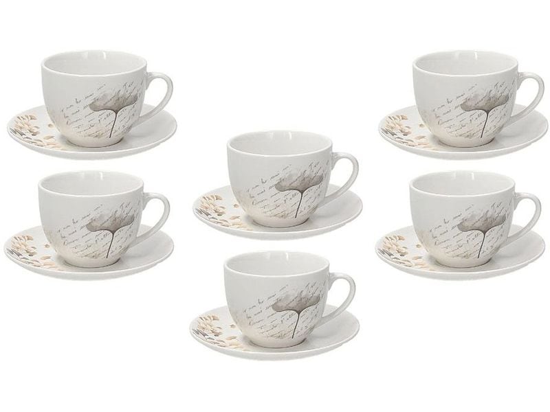 Tognana | Kaffeetassen-Set Poesia | 6 Stück, 260 ml, Weiss