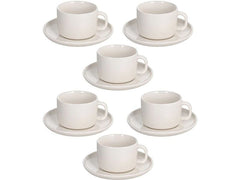Tognana | Kaffeetassen-Set Edge | 6 Stück, 220 ml, Weiss
