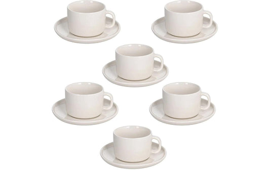 Tognana | Espressotassen-Set Edge | 6 Stück, 90 ml, Weiss