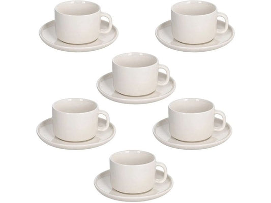 Tognana | Espressotassen-Set Edge | 6 Stück, 90 ml, Weiss