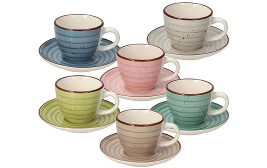 Tognana | Espressotassen-Set Urban Pastel | 6 Stück, 90 ml, farbig