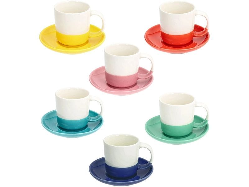 Tognana | Kaffeetassen-Set Rainbow | 6 Stück, 110 ml, farbig