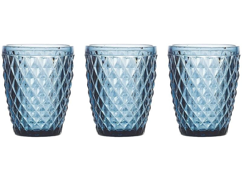 Tognana | Trinkgläser Diamond | 3 Stück, 260 ml, Blau
