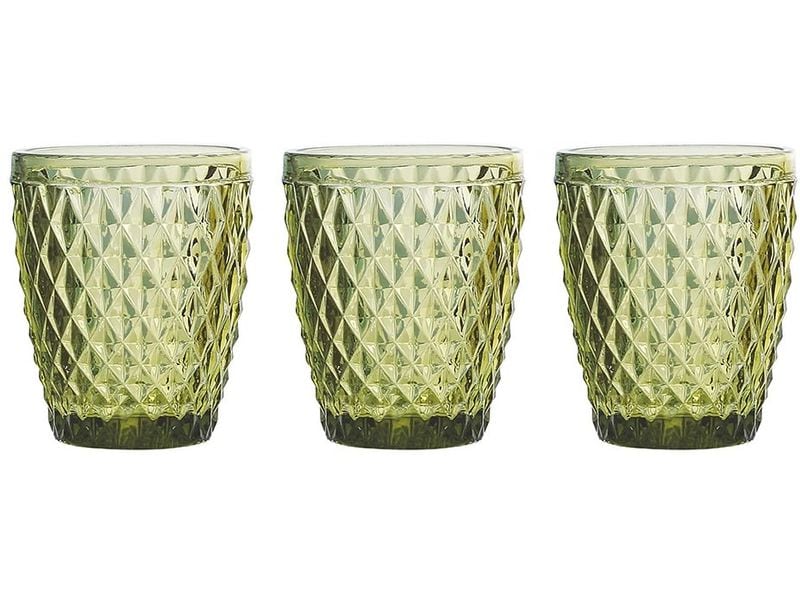 Tognana | Trinkgläser Diamond | 3 Stück, 260 ml, Grün