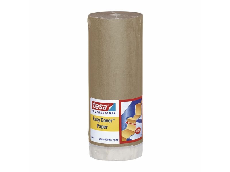 tesa | Abdeckfolie Easy Cover Papier mit | 25m x 300mm, Chamois