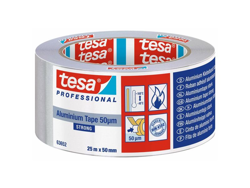 tesa | Klebeband Alufolienband Strong 50 | 25m x 50mm, Silber