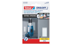 tesa | Klettband On&Off Extra Strong | 0.05m x 100mm, Weiss