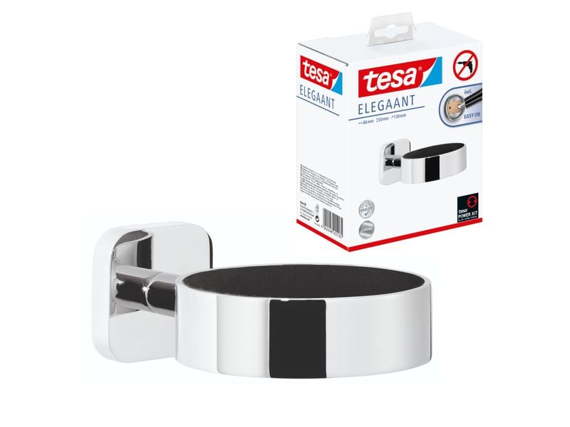 tesa | Föhnhalter ELEGAANT Serie | ohne Bohren, silber
