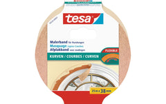 tesa | Malerband Flexibles Kurvenklebeband | 25m x 38mm, Braun