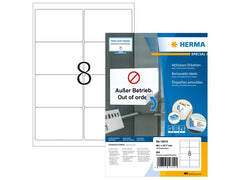 HERMA | Adressetiketten | Ablösbar, A4, 99.1 x 67.7 mm, weiss