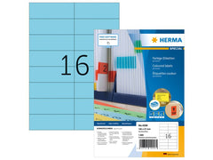 HERMA | Etiketten | Farbige A4 105 x 37 mm Blau Permanent