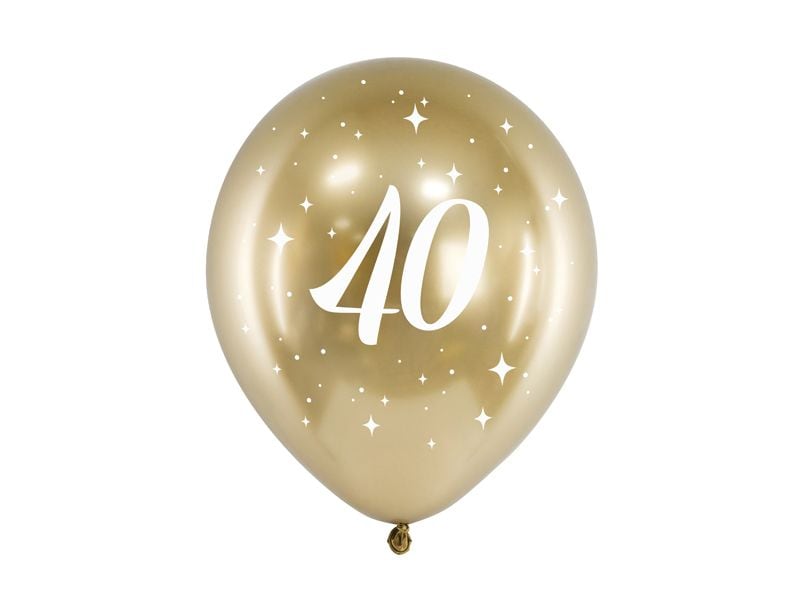 Partydeco | Ballons Glossy 40 | gold, 30 cm, 6 Stk