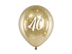 Partydeco | Ballons Glossy 40 | gold, 30 cm, 6 Stk