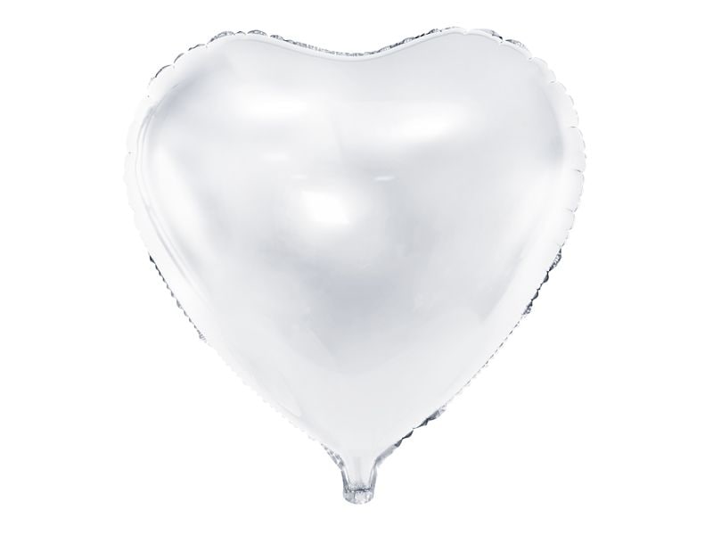 Partydeco | Folienballon Herz | weiss, 45 cm, 1 Stk