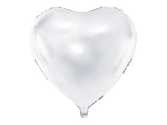 Partydeco | Folienballon Herz | weiss, 45 cm, 1 Stk