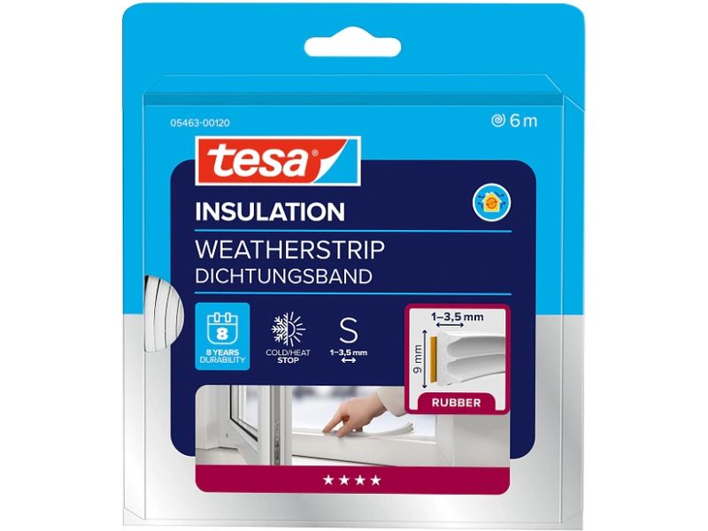 tesa | Dichtungsband Türdichtung E-Profil | Für Spalten 1-3,5mm