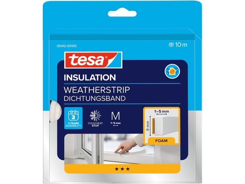 tesa | Dichtungsband Schaumstoff-Dichtung | Für Spalten 1-5mm
