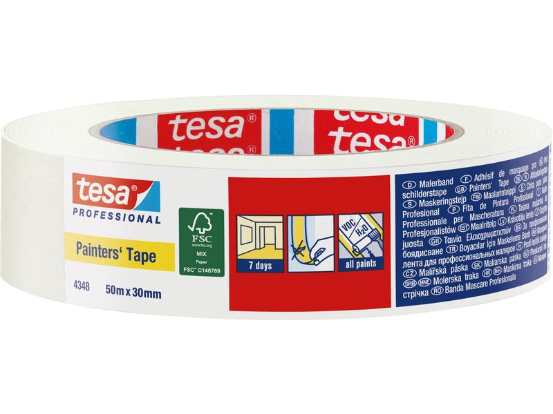 tesa | Malerband Krepp Painters Tape | 50m x 30mm, Chamois