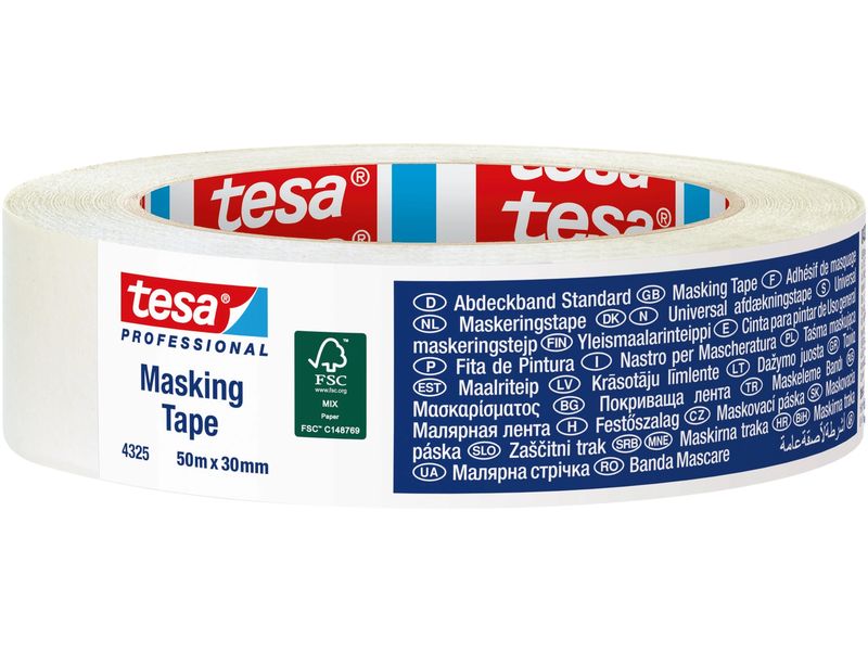 tesa | Malerband Krepp Pro Weiss | 50m x 19mm, Chamois