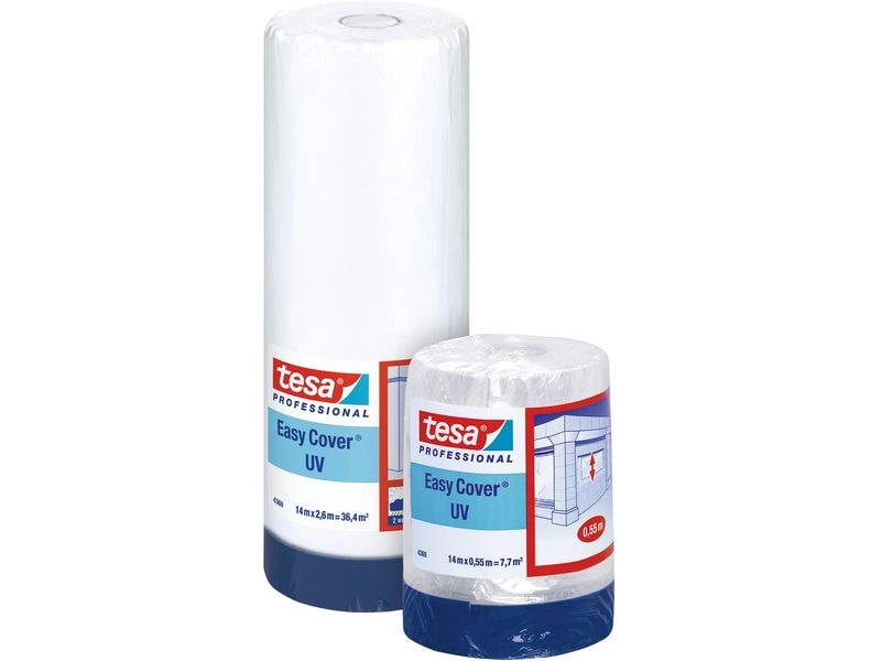 tesa | Abdeckfolie Easy Cover UV-Folie | 14m x 2600mm, Blau