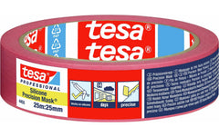tesa | Malerband Silikon-Abdeckband | 25m x 25mm, Rot