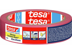 tesa | Malerband Silikon-Abdeckband | 25m x 25mm, Rot