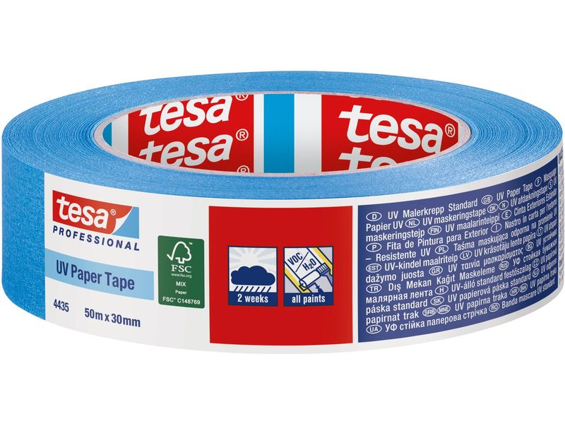 tesa | Malerband UV-Aussenklebeband 14 Tage | 50m x 30mm, Blau