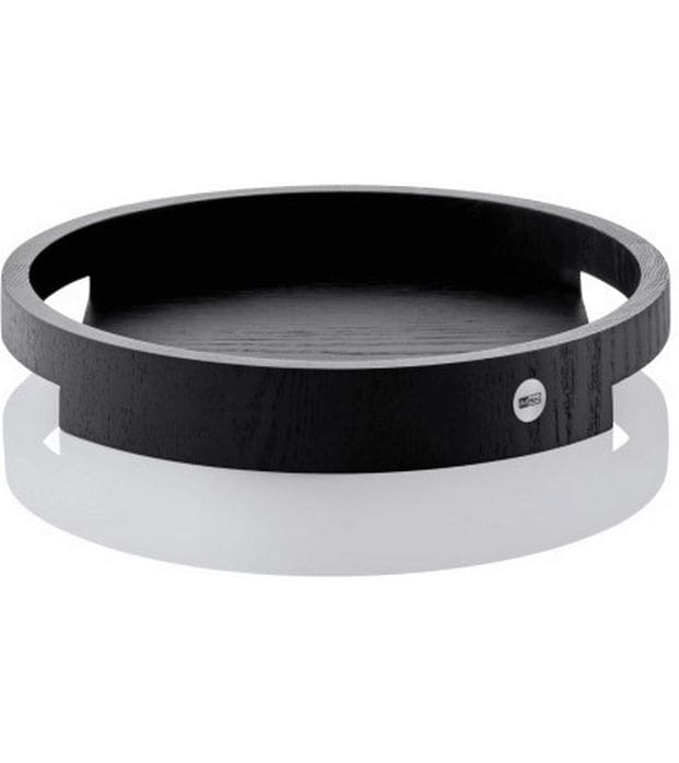 AdHoc | Serviertablett Aura | Eschenholz schwarz, D 30 cm, H 4,3 cm