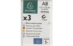 Exacompta | Tischaufsteller A8 | Magnetverschluss, Acryl, 7.5x5.5x1.2cm