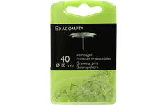 Exacompta | Pinwandnadel, runder Kopf, 40 Stk | transparent, L:7mm, ø10mm