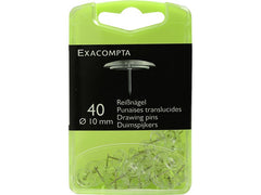 Exacompta | Pinwandnadel, runder Kopf, 40 Stk | transparent, L:7mm, ø10mm