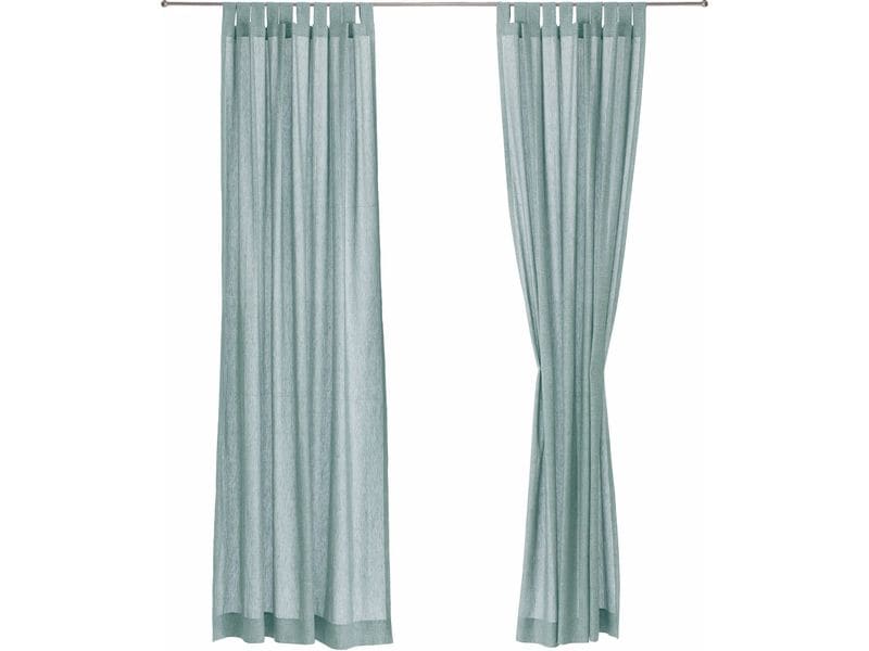 Urbanara | Vorhang 2er-Set Tolosa Melange | Salbeigrün 140x320cm